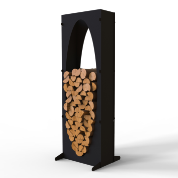 Stojak na drewno czarny - model O25