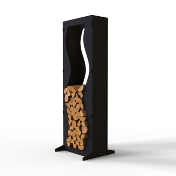 Stojak na drewno czarny - model W26