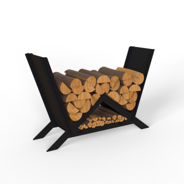 Stojak na drewno czarny - model V28